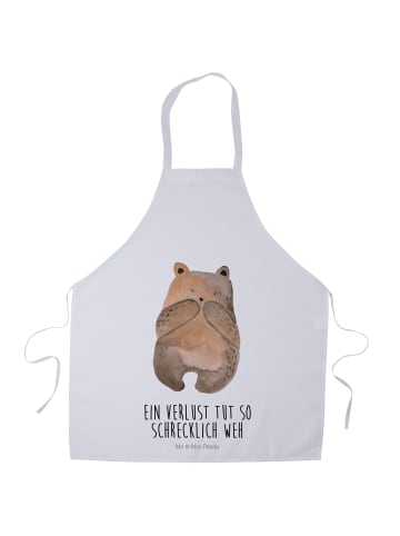 Mr. & Mrs. Panda Kochschürze Bär Verlust mit Spruch in Weiß