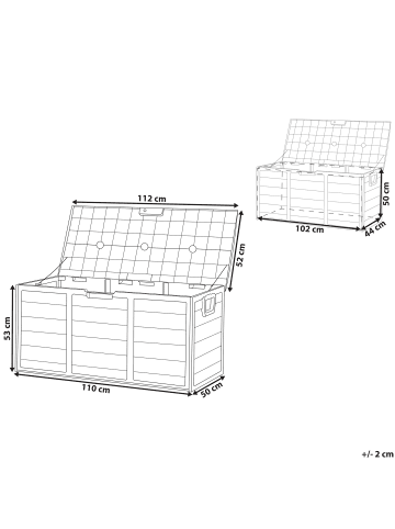 Beliani Truhe LOCARNO in Grau/Grün - (W) 112 x (H) 53 x (L) 50 cm