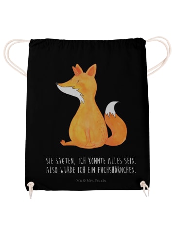 Mr. & Mrs. Panda Stoffbeutel Einhorn Wunsch mit Spruch in Schwarz