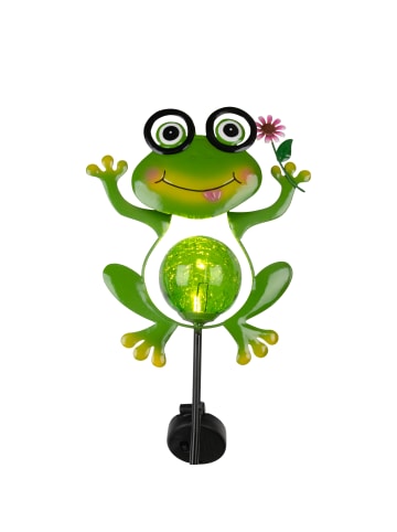näve LED Solarleuchte "FROGGY" in grün - (L)20.5 cm x (B)8 cm x (H)90 cm