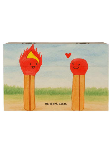 Mr. & Mrs. Panda Holzkiste Streichhölzer Design ohne Spruch in Weiß