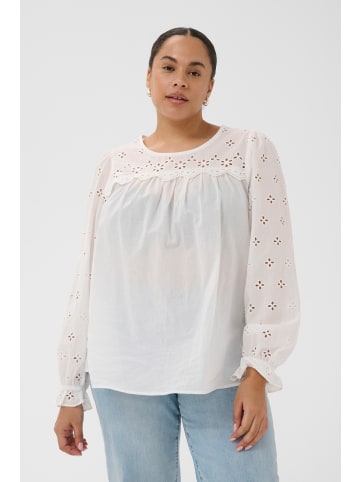 KAFFE curve Langarm-Bluse KCmally A-shape in Chalk