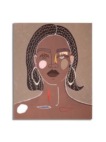Mauro Ferretti Mehrfarbiges Gesichtsgemälde auf Leinwand, 80 x 2,8 x 100 cm