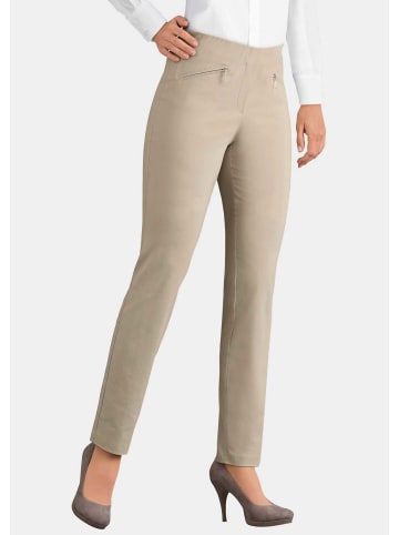 GOLDNER Schlupfhose LOUISA mit Steppnähten in sand