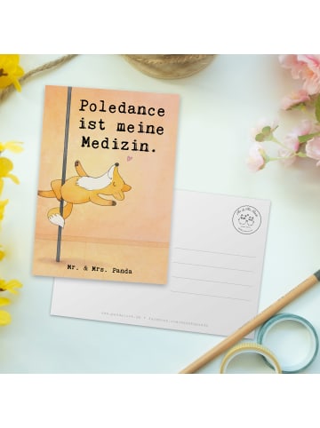 Mr. & Mrs. Panda Ansichtskarte Fuchs PoledanZeichen Design mit Spruch in Weiß