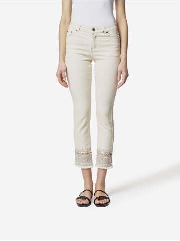 KOROSHI Baumwolle geschnittene jeans bestickung in weiß