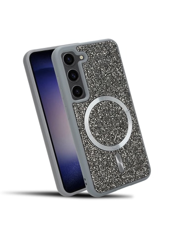 cadorabo Hülle für Samsung Galaxy S23 PLUS Glitzer Schutzhülle in Grau