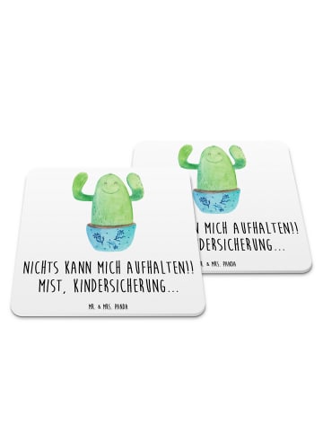 Mr. & Mrs. Panda Tassenuntersetzer Kaktus Happy mit Spruch in Weiß