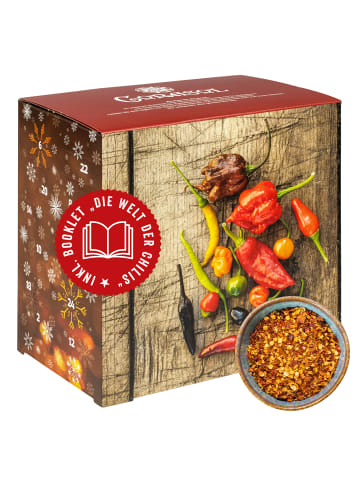 CORASOL Premium Chili Adventskalender 2021 mit 24 geschroteten Chilisorten