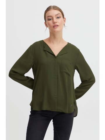Oxmo Langarmbluse OXHally 21800111-ME  Bluse mit V-Ausschnitt in Grün