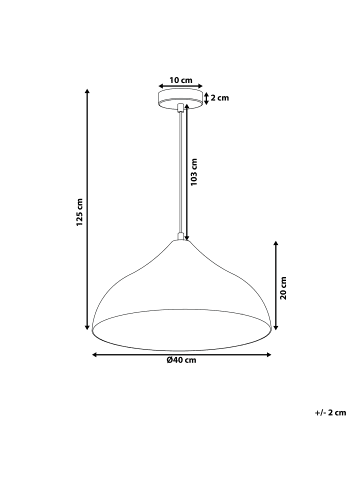 Beliani Pendelleuchten ISKAR in Silber - (W) 40 x (H) 125 x (L) 40 cm