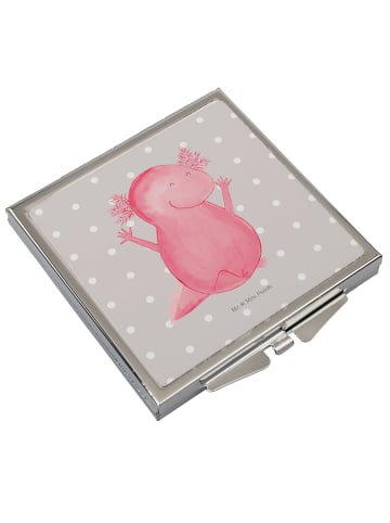 Mr. & Mrs. Panda Reisespiegel Axolotl Hurra ohne Spruch in Grau Pastell