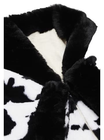 faina Women Poncho in Schwarz Wollweiss