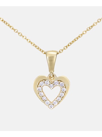 Vanlere Halskette mit Anhänger aus 375 Gelbgold mit Zirkonia Herz-Design