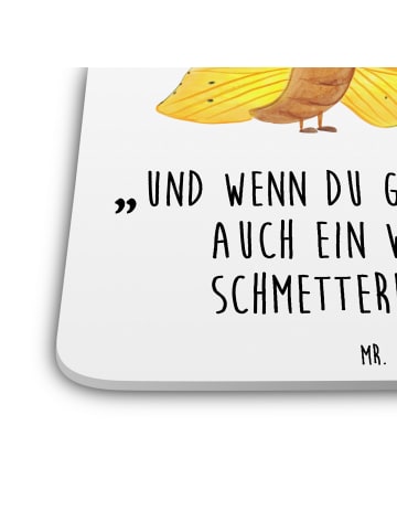 Mr. & Mrs. Panda Gläseruntersetzer Raupe Schmetterling mit Spruch in Weiß