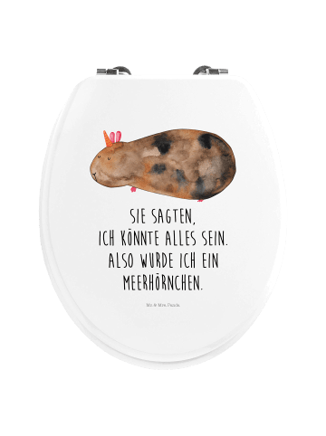 Mr. & Mrs. Panda Toilettendeckel Einhorn Meerschweinchen mit Spruch in Weiß