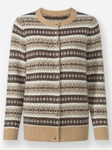 WITT WEIDEN Jacquardstrickjacke in camel-sesam-gemustert