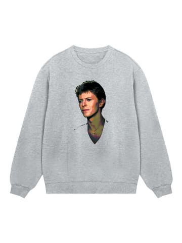 F4NT4STIC Sweatshirt TV Times Pop Star David Bowie 1977 in grau meliert
