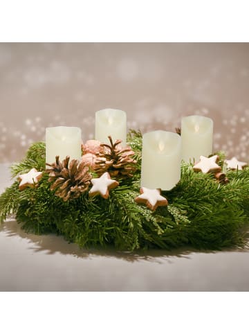 relaxdays 4 x LED Kerzen in Creme