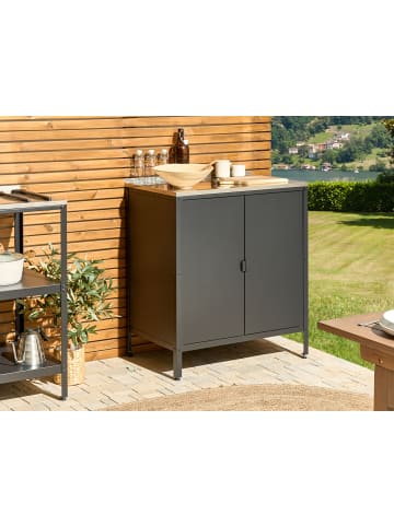 Beliani Gartenküche VILAMA in Schwarz/Silber - (W) 80 x (H) 90 x (L) 50 cm