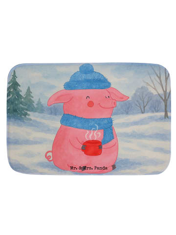 Mr. & Mrs. Panda Duschvorleger Schweinchen Glühwein Design ohne ... in Weiß