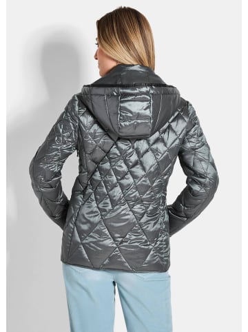 GOLDNER Kurzgröße:  Winterjacke mit Metallic-Glanz in graugrün
