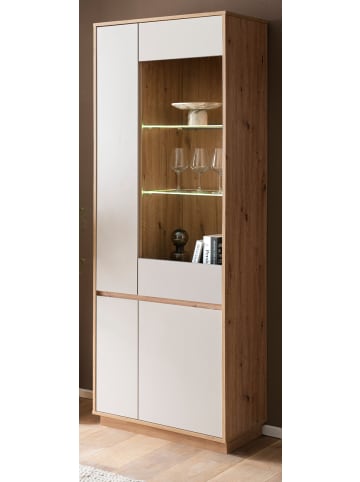 Furn.Design Vitrine Kaschmir, Eiche Artisan 75 cm, Vitrinenschrank mit Soft-Close