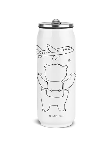 Mr. & Mrs. Panda Getränkedosen Trinkflasche Bär Flugzeug ohne Sp... in Weiß
