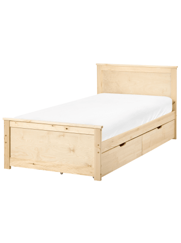 Beliani 4-tlg Einzelbett DAUPHIN in Braun