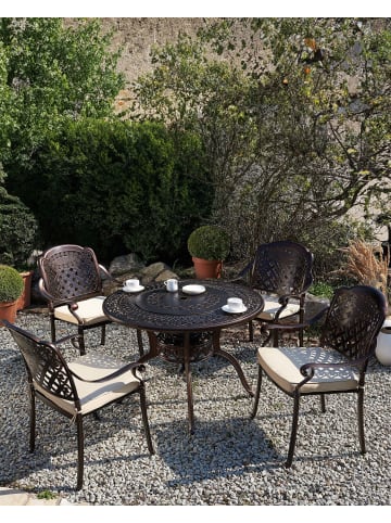 Beliani 4er-Set Esszimmerstuhl MANFRIA in Braun/Beige