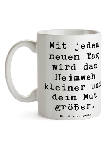 Mr. & Mrs. Panda Teepott Spruch Heimweh überwinden Mut mit Spruch in Weiß