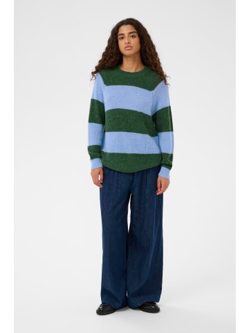 Soaked in Luxury Strickpullover SLTuesday Gerade Passform in Green and Hydrangea Stripe