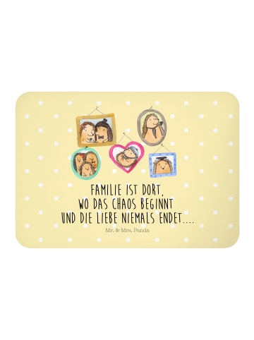 Mr. & Mrs. Panda Magnet Igel Familie mit Spruch in Gelb Pastell