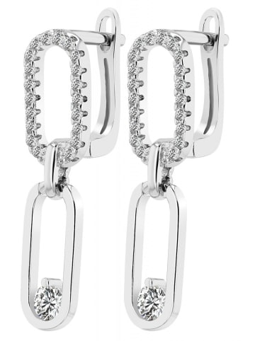 Adeliás Damen Ohrhänger aus 925 Silber mit Zirkonia in silber