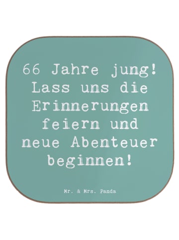 Mr. & Mrs. Panda Getränkeuntersetzer Spruch 66. Geburtstag Feier... in Meeresbrise