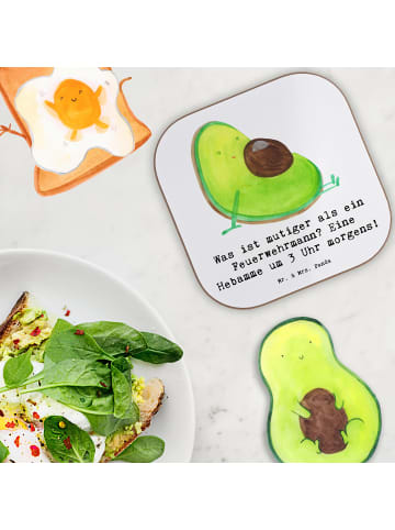 Mr. & Mrs. Panda gläseruntersetzer Mutige Hebamme mit Spruch in Weiß