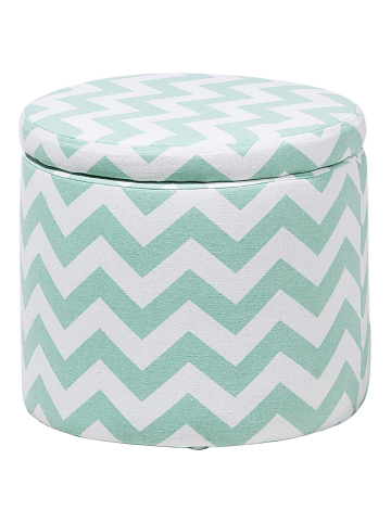 Beliani Pouf TUNICA in Grün/Weiß - (W) 35 x (H) 30 x (L) 35 cm