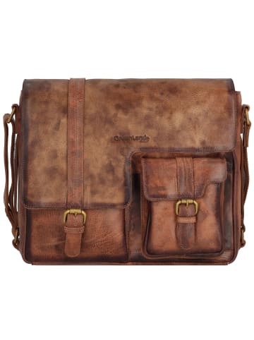 Greenland Nature Mascu & Line Umhängetasche Leder 30 cm braun