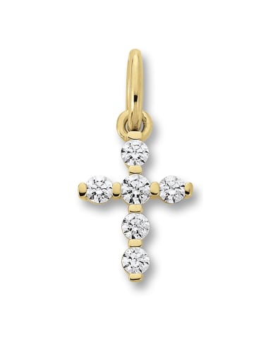 ONE ELEMENT  Zirkonia Kreuz Anhänger aus 333 Gelbgold in gold