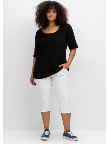 sheego T-Shirt in schwarz