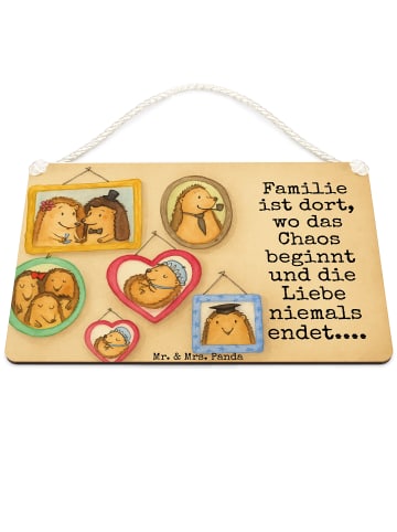 Mr. & Mrs. Panda Schild Igel Familie Design mit Spruch in Weiß
