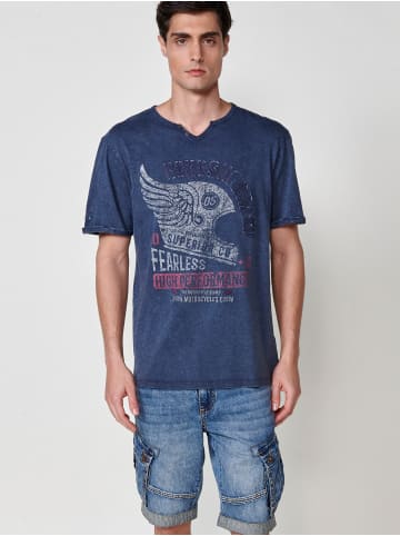 KOROSHI Kurzarm-t-shirt. in blau