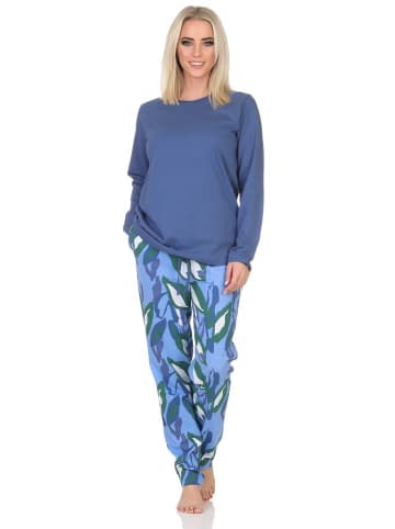 NORMANN Langarm Schlafanzug Pyjama - 84774 in marine