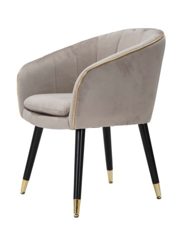Mauro Ferretti Grauer Stoffsessel mit goldfarbenen Details, 62 x 58 x 78 cm