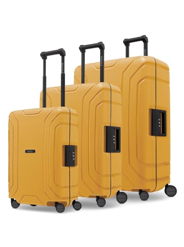 Redolz Essentials 15 4-Rollen Kofferset 3-tlg. mit Dreipunkt-Verschluss in dark yellow