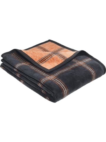 LOOKS by Wolfgang Joop Jacquard, Baumwollmischung Wohndecke in grau/orange