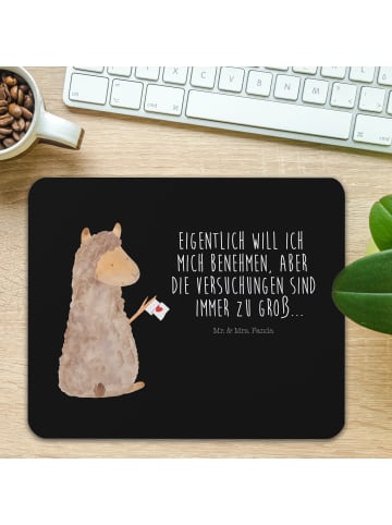 Mr. & Mrs. Panda Mousepad Alpaka Fahne mit Spruch in Schwarz