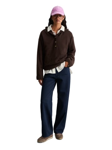 Marc O'Polo DENIM Merino-Strick-Hoodie oversize in Espresso Brown