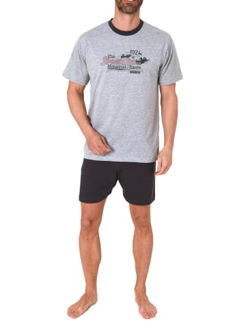 NORMANN Casual Shorty Pyjma kurzen Shorts und Rundhals - 74042 in grau