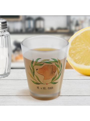 Mr. & Mrs. Panda Schnapsglas Hund Blumen ohne Spruch in Transparent